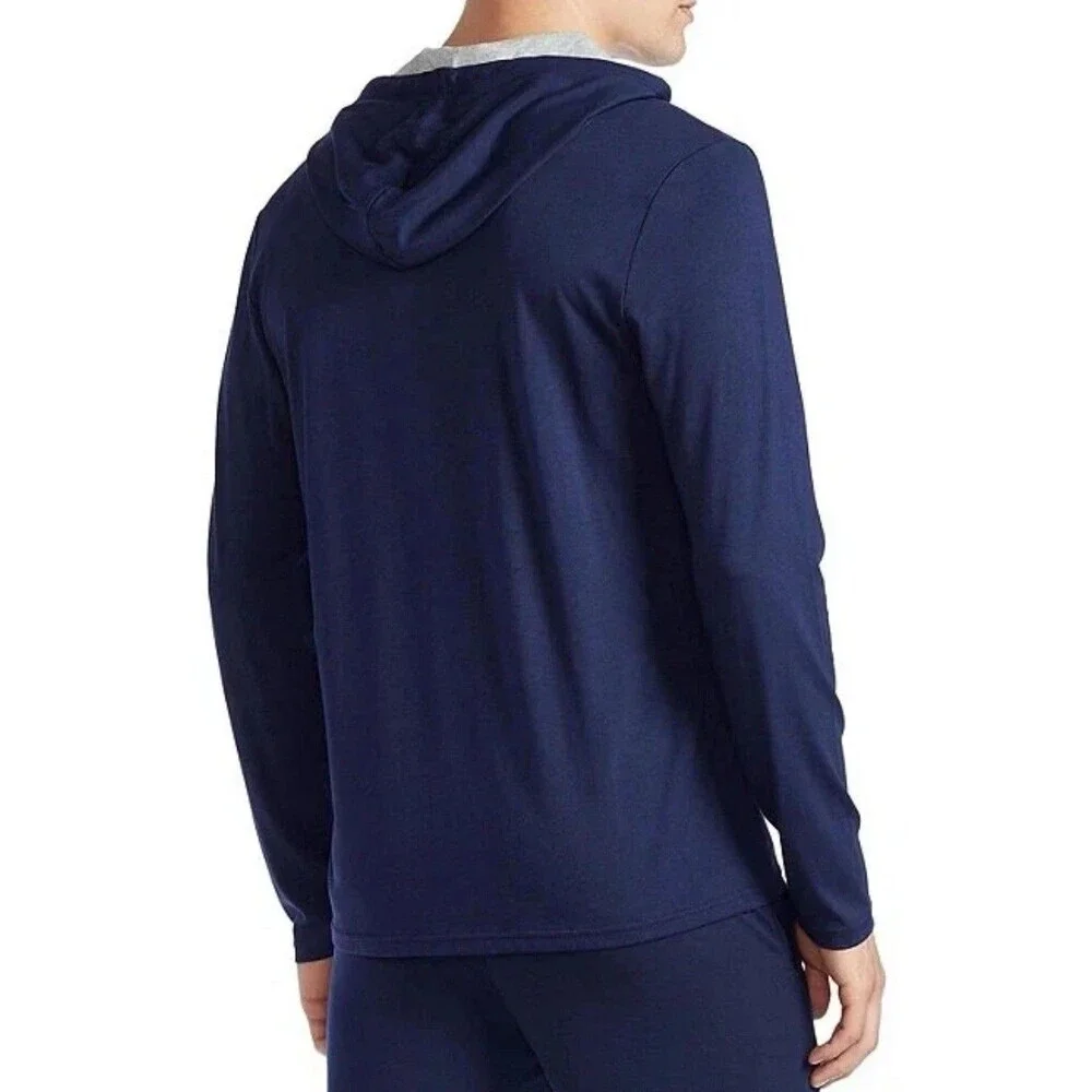 POLO RALPH LAUREN New LARGE Supreme Comfort Hoodie Mens Cotton Blend Navy Lounge